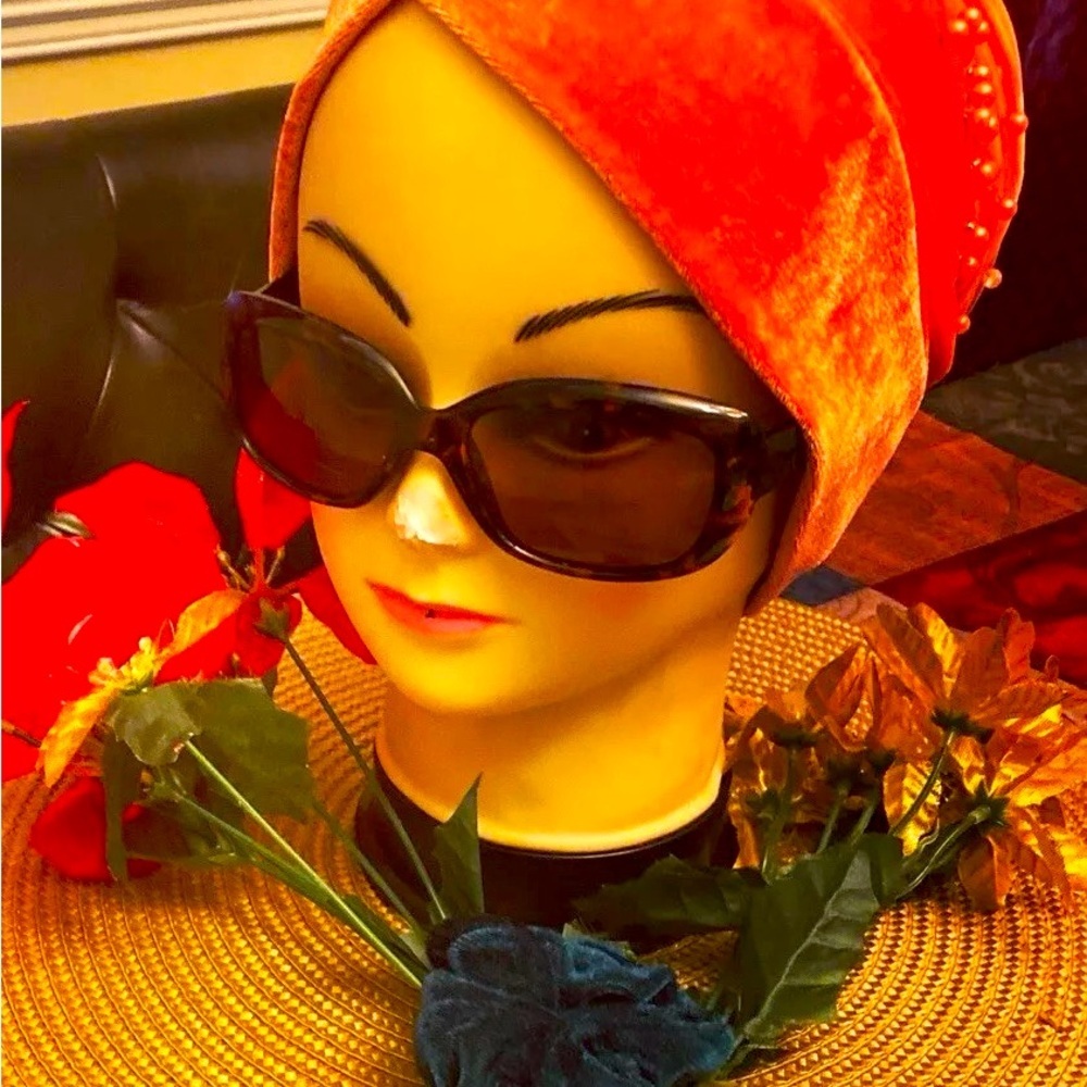 Courage Caps Chemo Sleep Turban Beaded Headwear Scarf Cap (Orange)